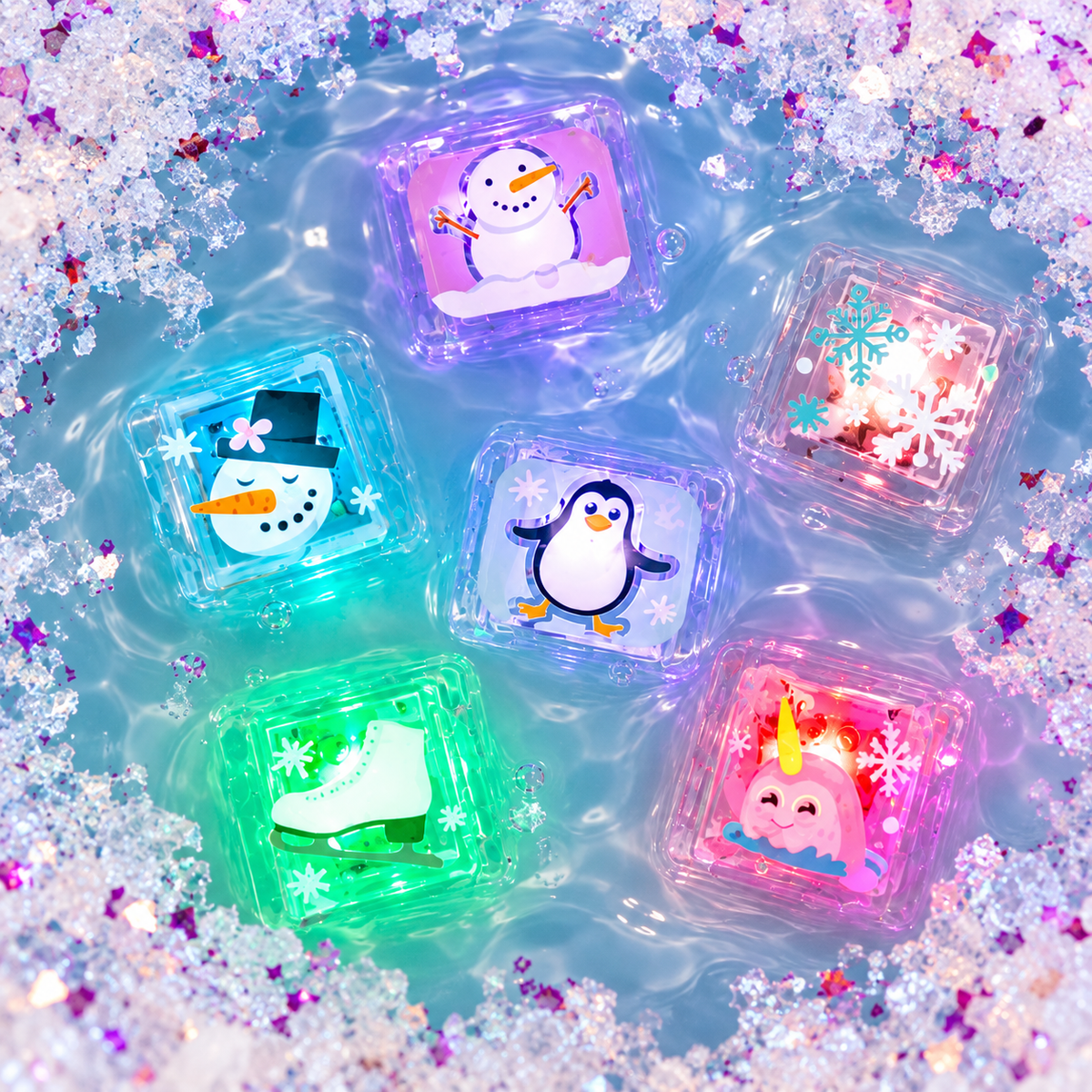 Glo Pals Light-Up Cubes, 6-Pack WINTER❄️