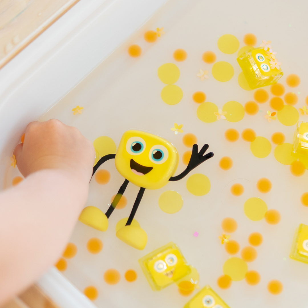 Close up of hands holding a glo pals