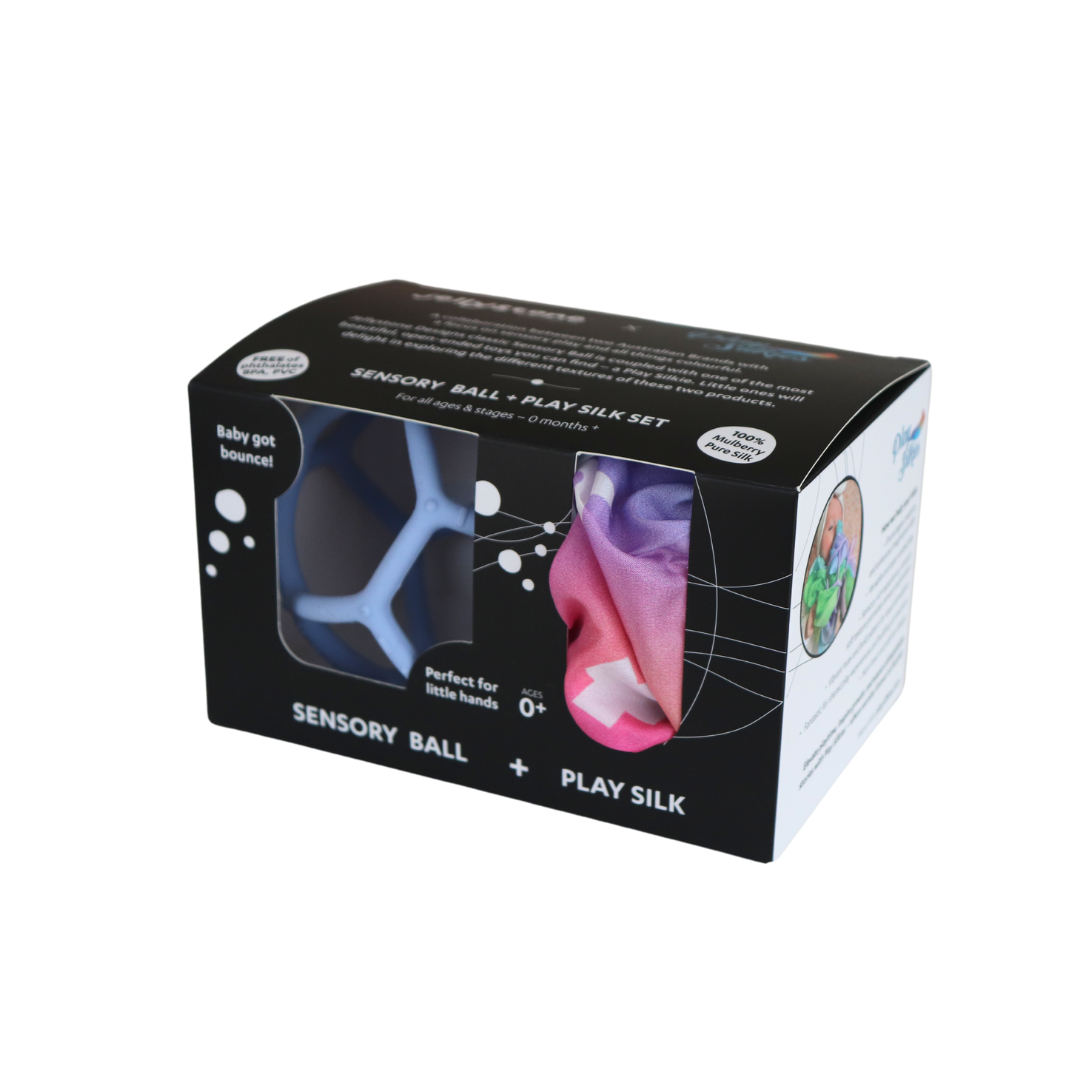 Rainbow Playsilk & Sensory Ball in Packaging