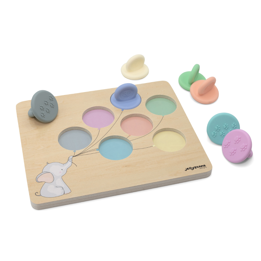 Balloon Colour Sorter with Silicone Tops and Wooden Board