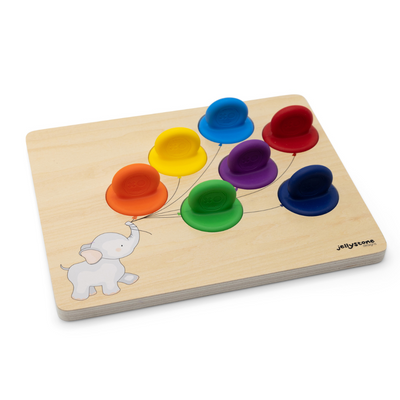 Wooden Rainbow Colour Matching Toy on White Background