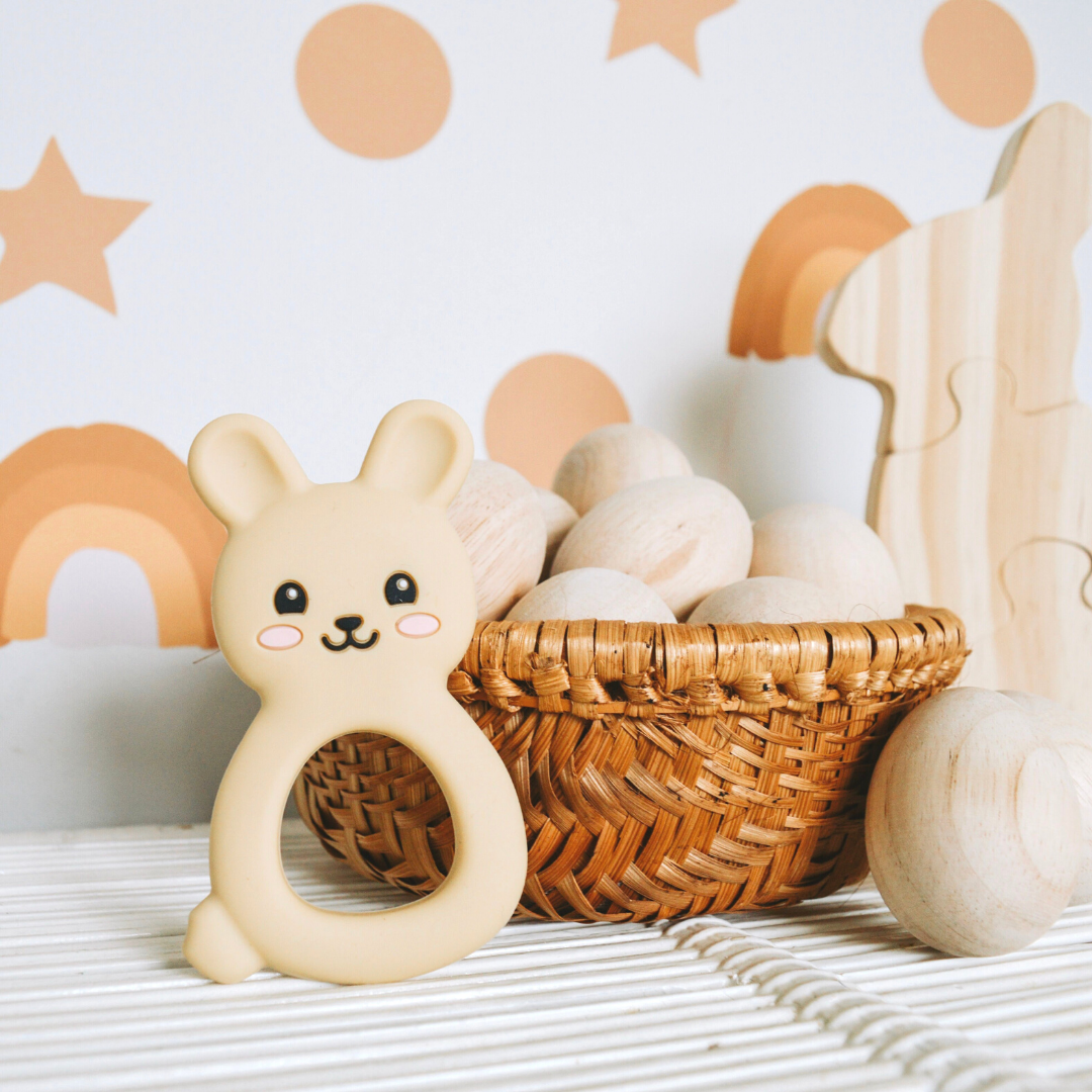 Wooden 2025 bunny teether