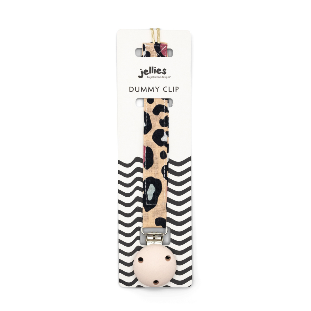 Leopard print dummy clip in packaging