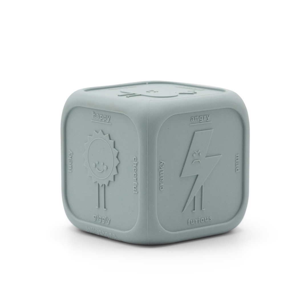 Silicone Cube with Emotions on White Background
