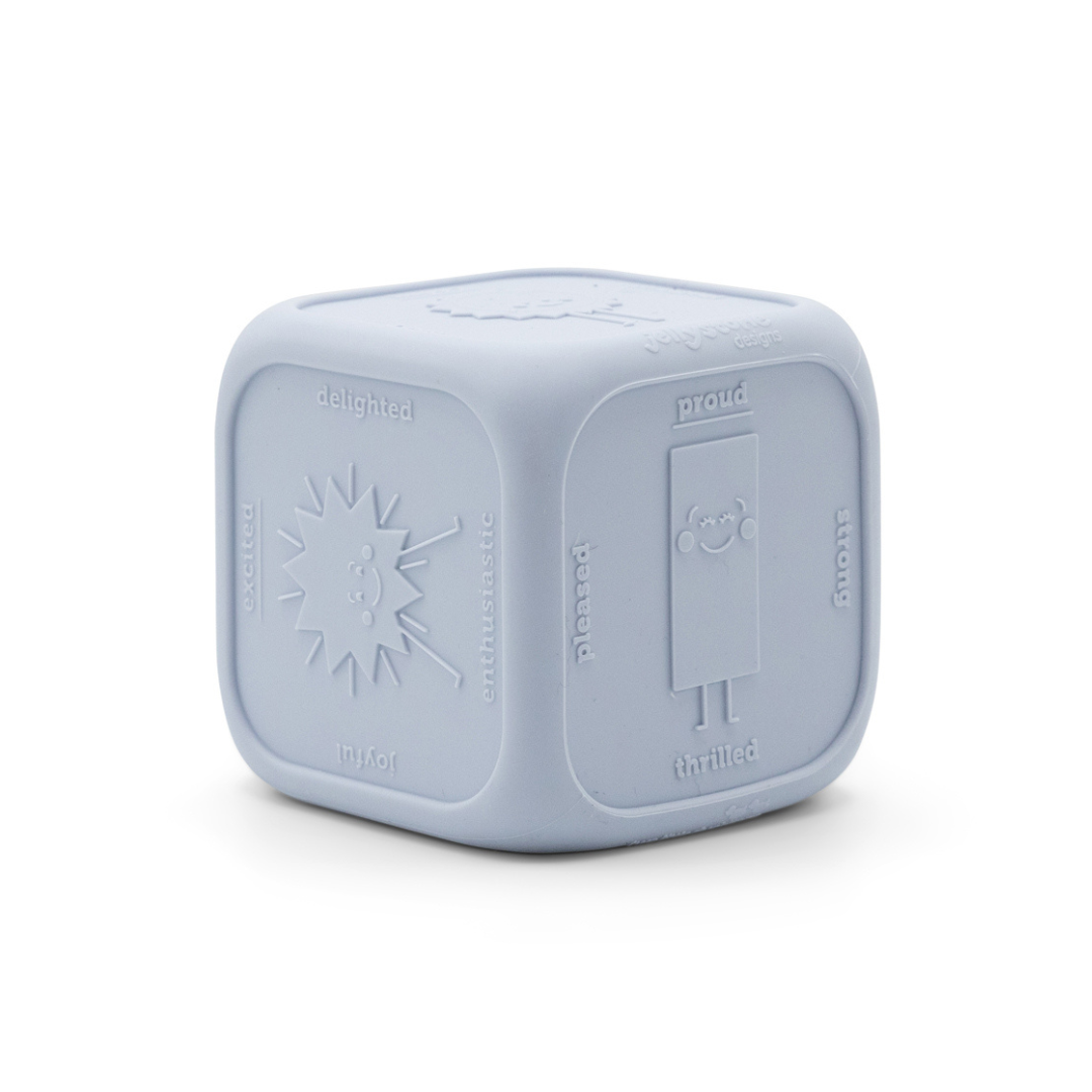 Silicone Cube with Emotions on White Background