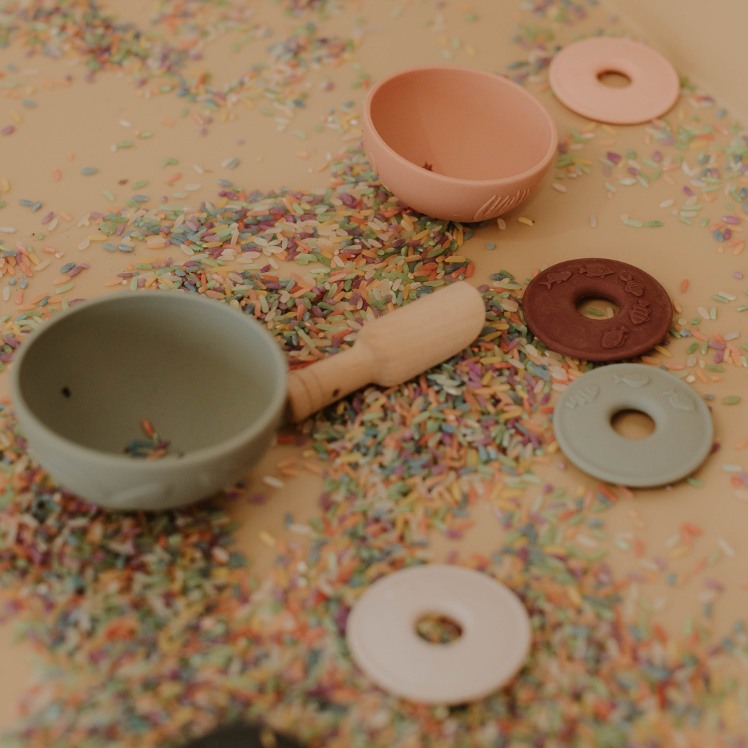 Stacking Cups with Rainbow Rice
