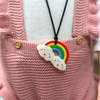Girl wearing Rainbow Pendant